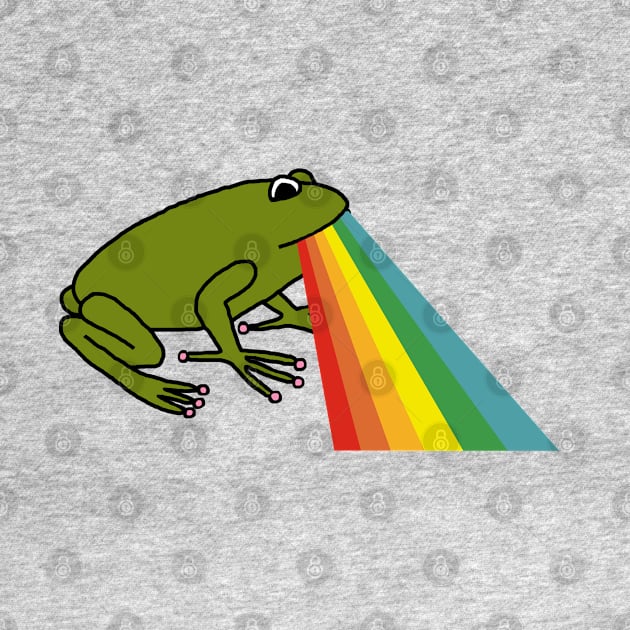 Animals with Rainbow Puke Green Frog by ellenhenryart